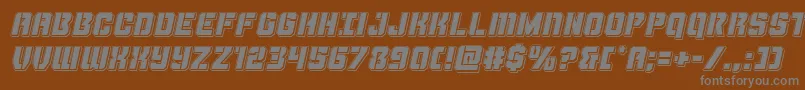 Thundertrooperpunchital Font – Gray Fonts on Brown Background