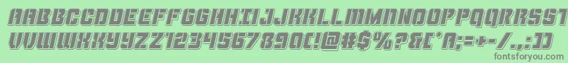 Thundertrooperpunchital Font – Gray Fonts on Green Background
