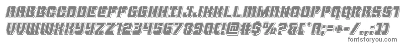 フォントThundertrooperpunchital – 白い背景に灰色の文字