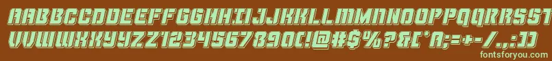 Thundertrooperpunchital Font – Green Fonts on Brown Background