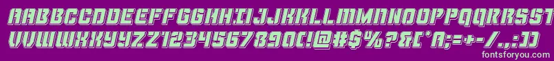 Thundertrooperpunchital Font – Green Fonts on Purple Background