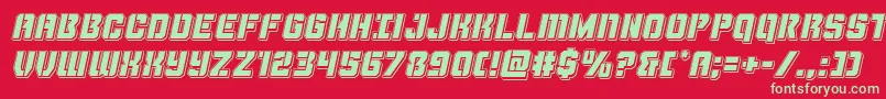 Thundertrooperpunchital Font – Green Fonts on Red Background