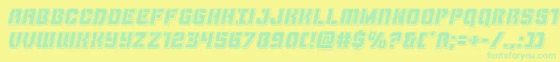 Thundertrooperpunchital Font – Green Fonts on Yellow Background