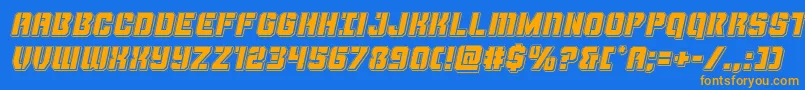 Thundertrooperpunchital Font – Orange Fonts on Blue Background