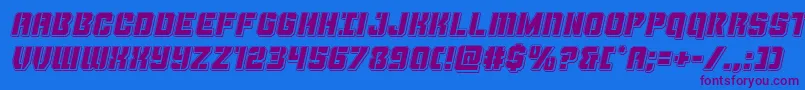 Thundertrooperpunchital Font – Purple Fonts on Blue Background