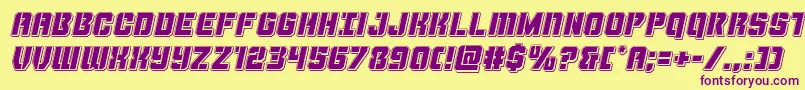 Thundertrooperpunchital Font – Purple Fonts on Yellow Background