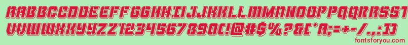 Thundertrooperpunchital Font – Red Fonts on Green Background