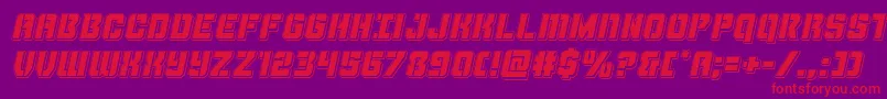 Thundertrooperpunchital Font – Red Fonts on Purple Background