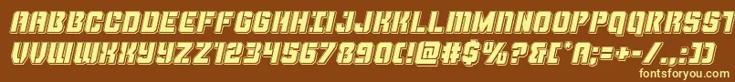 Thundertrooperpunchital Font – Yellow Fonts on Brown Background