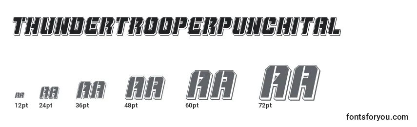 Размеры шрифта Thundertrooperpunchital