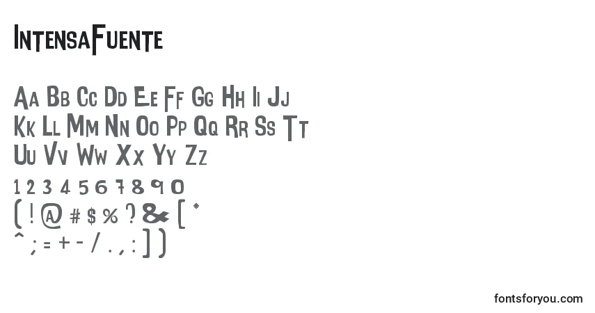 Fuente IntensaFuente - alfabeto, números, caracteres especiales