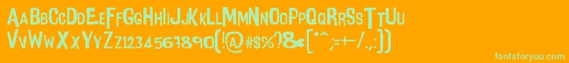 IntensaFuente Font – Green Fonts on Orange Background