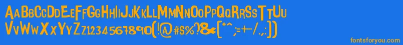 IntensaFuente Font – Orange Fonts on Blue Background