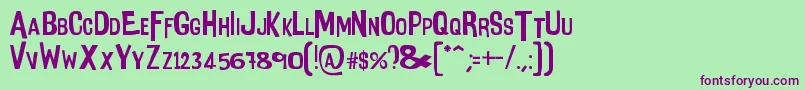IntensaFuente Font – Purple Fonts on Green Background