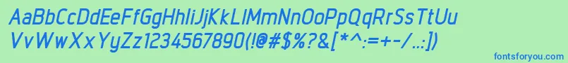 IntropolBolditalic Font – Blue Fonts on Green Background
