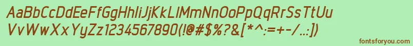IntropolBolditalic Font – Brown Fonts on Green Background