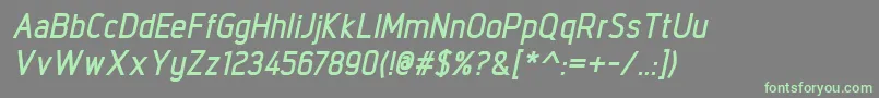 IntropolBolditalic-fontti – vihreät fontit harmaalla taustalla