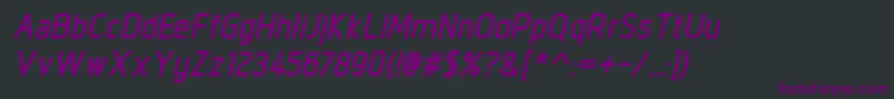 フォントIntropolBolditalic – 黒い背景に紫のフォント