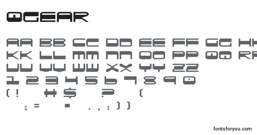 Schriftart Qgear – Alphabet, Zahlen, spezielle Symbole
