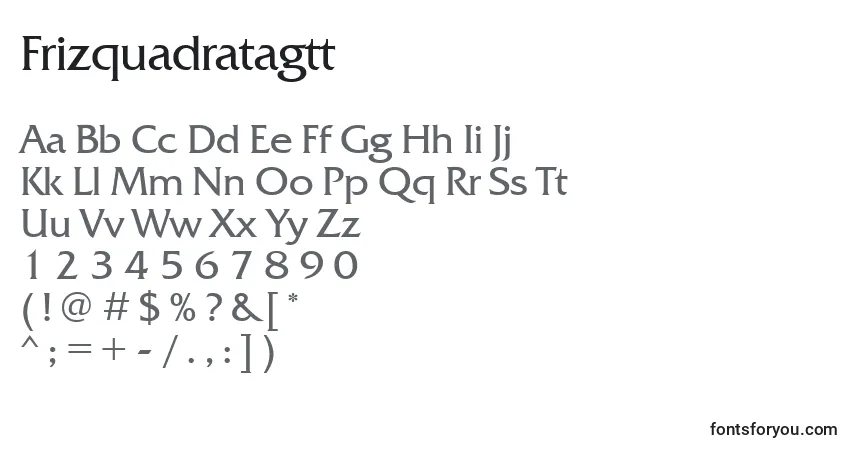 Czcionka Frizquadratagtt – alfabet, cyfry, specjalne znaki