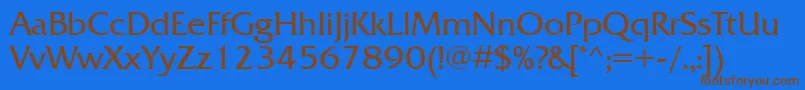Frizquadratagtt Font – Brown Fonts on Blue Background