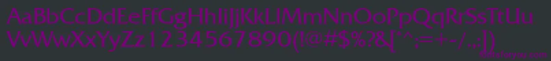フォントFrizquadratagtt – 黒い背景に紫のフォント