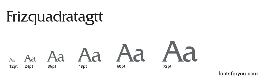 Размеры шрифта Frizquadratagtt