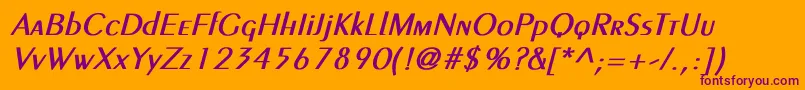 PeignotLightBoldItalic Font – Purple Fonts on Orange Background