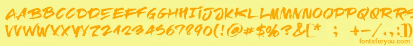 RelapseRegular Font – Orange Fonts on Yellow Background