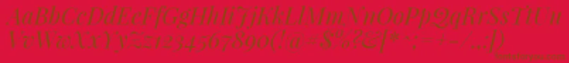 Lisätietoja PlayfairdisplayItalic-fontista PlayfairdisplayItalic-fontti – ruskeat fontit punaisella taustalla