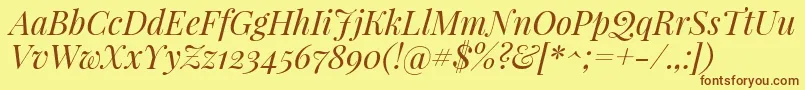 PlayfairdisplayItalic Font – Brown Fonts on Yellow Background