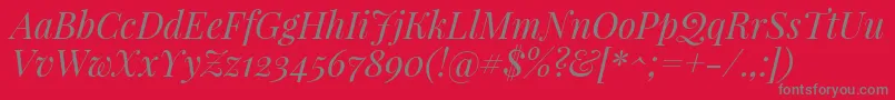 PlayfairdisplayItalic Font – Gray Fonts on Red Background