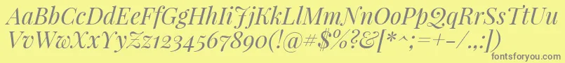 PlayfairdisplayItalic Font – Gray Fonts on Yellow Background