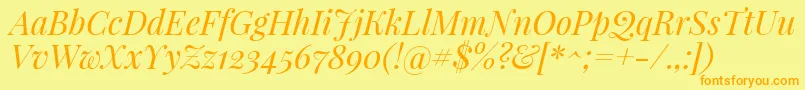 PlayfairdisplayItalic Font – Orange Fonts on Yellow Background