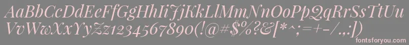 PlayfairdisplayItalic Font – Pink Fonts on Gray Background