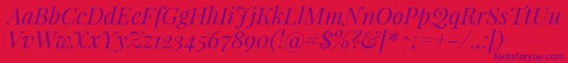 PlayfairdisplayItalic Font – Purple Fonts on Red Background