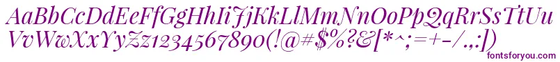 PlayfairdisplayItalic Font – Purple Fonts on White Background