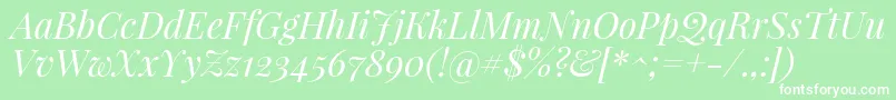 PlayfairdisplayItalic Font – White Fonts on Green Background