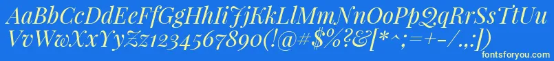 PlayfairdisplayItalic Font – Yellow Fonts on Blue Background