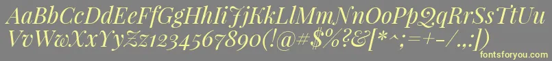 PlayfairdisplayItalic Font – Yellow Fonts on Gray Background