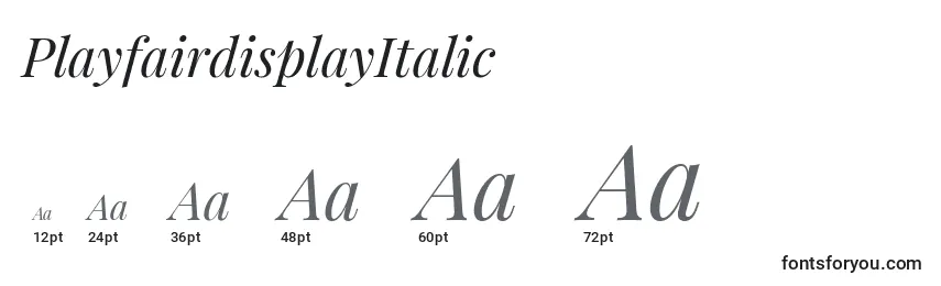 PlayfairdisplayItalic Font Sizes