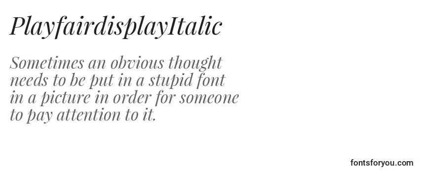 Review of the PlayfairdisplayItalic Font