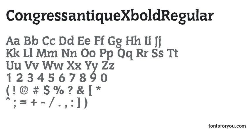 Schriftart CongressantiqueXboldRegular – Alphabet, Zahlen, spezielle Symbole