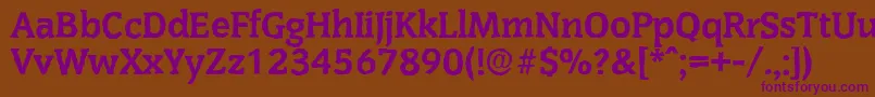 CongressantiqueXboldRegular Font – Purple Fonts on Brown Background