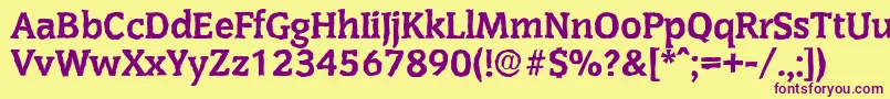CongressantiqueXboldRegular Font – Purple Fonts on Yellow Background