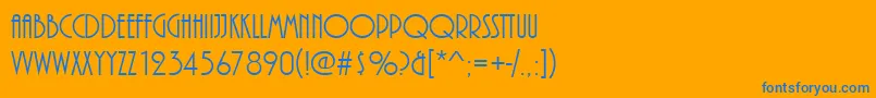 Fonte Plazadreg – fontes azuis em um fundo laranja