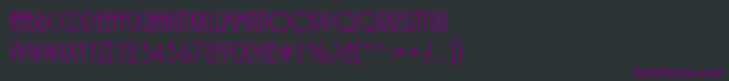 Plazadreg-Schriftart – Violette Schriften auf schwarzem Hintergrund