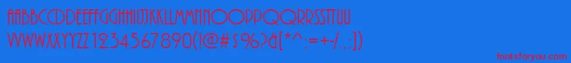 Plazadreg Font – Red Fonts on Blue Background