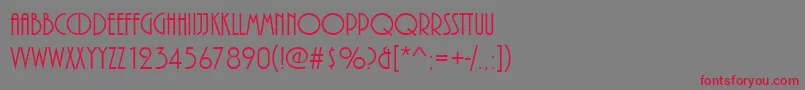 Plazadreg-Schriftart – Rote Schriften auf grauem Hintergrund