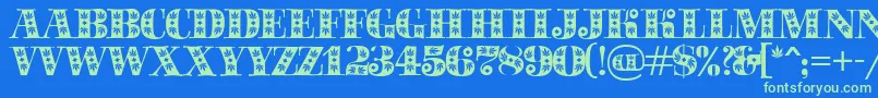 Sapphiresativa Font – Green Fonts on Blue Background